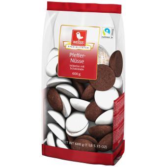Weiss Pfeffernüsse teilschokoliert 600g - Schokobote.de