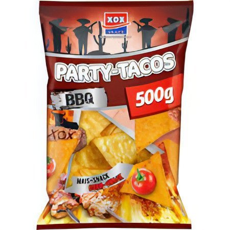 XOX Party Tacos Barbecue Mais Snack feurig pikant knusprig 500g - Foodtrade-Handel.de