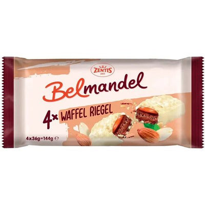 Zentis Belmandel 4 Waffelriegel  a 36g multipack 144g - Foodtrade-Handel.de